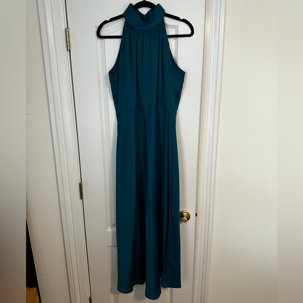 Elegant Teal Sleeveless Dress